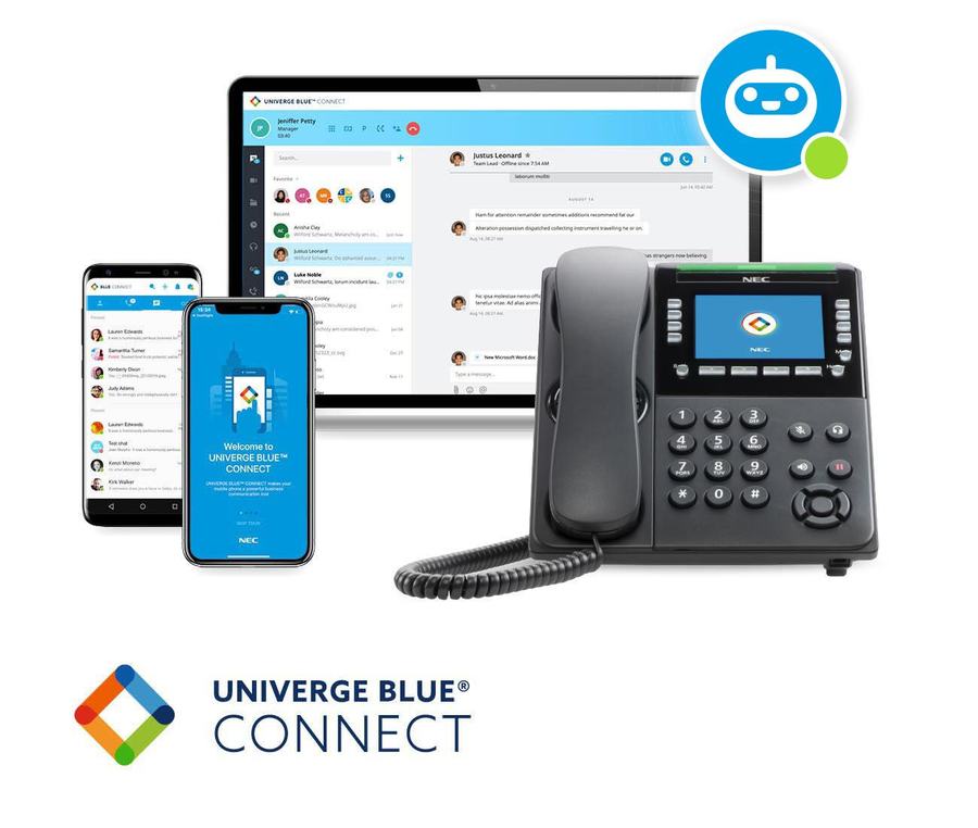 Univerge Blue Connect on desktop, tablet, phone and desk phone